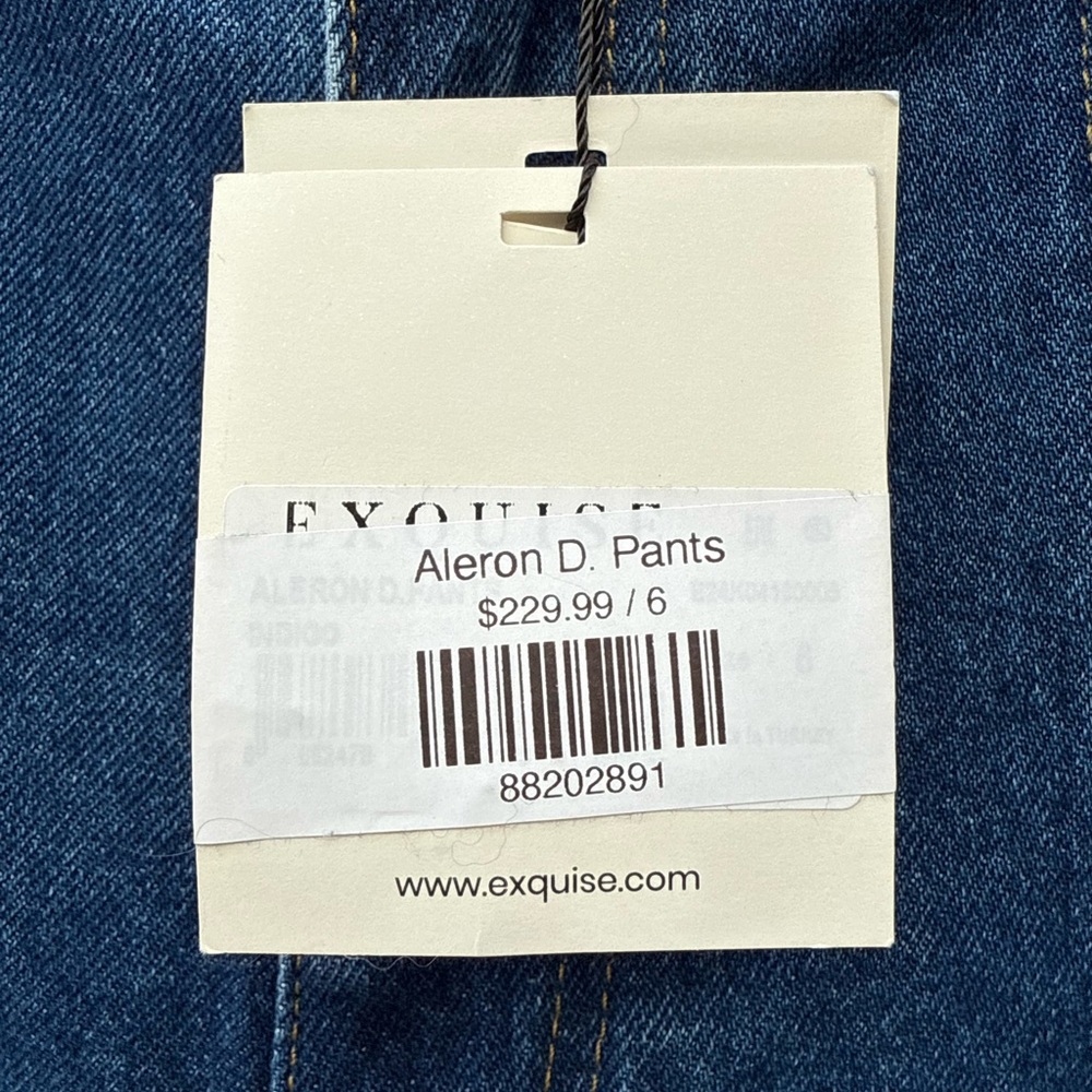 Exquise Aleron Wide Leg Jeans Womens 6 High Rise Button Sailor Blue Denim - Picture 12 of 12